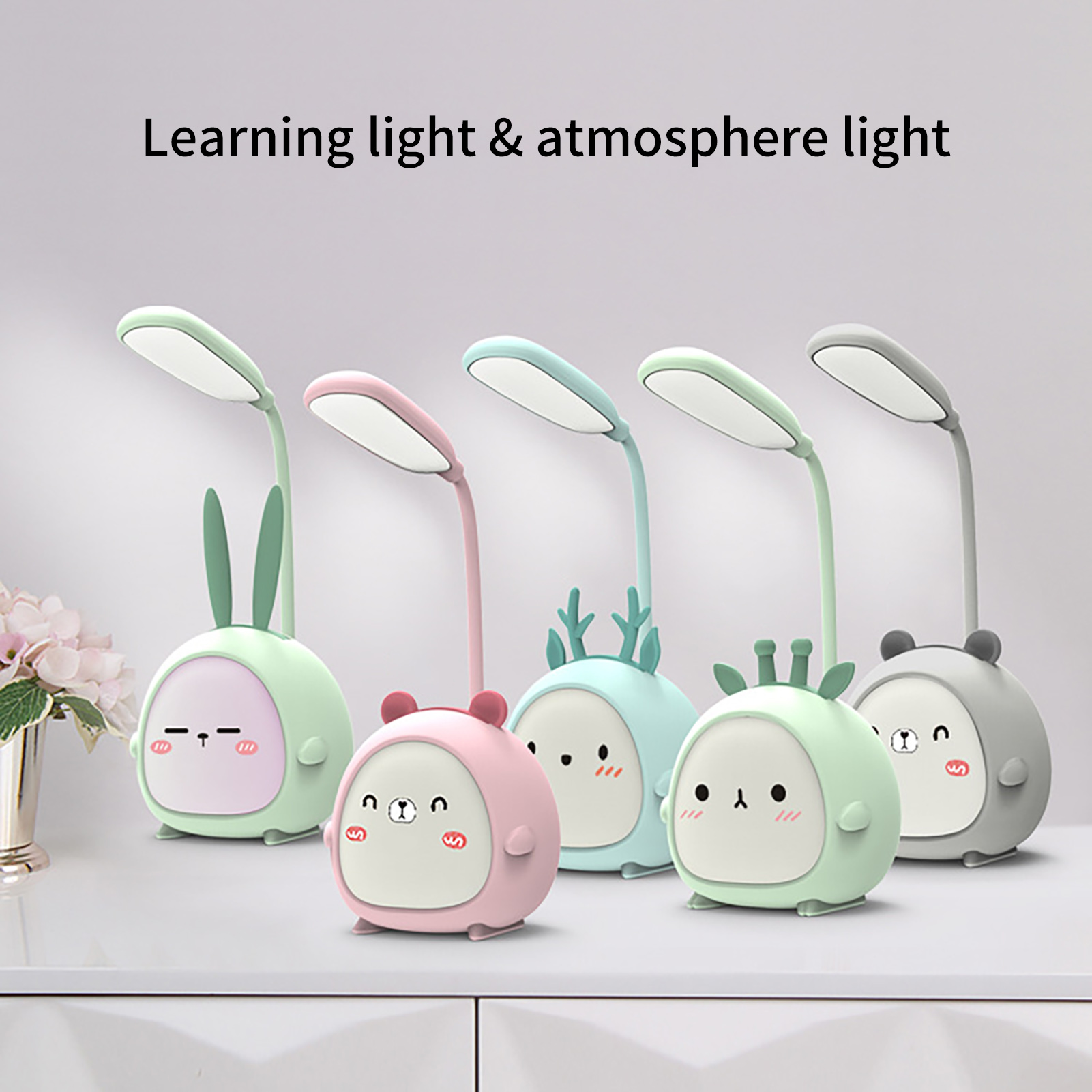 Desk Lamp Multi-purpose Eye-protection Adorable Household Mini Three-gear USB Lamp for Reading Desk Lamps Indoor Lighting