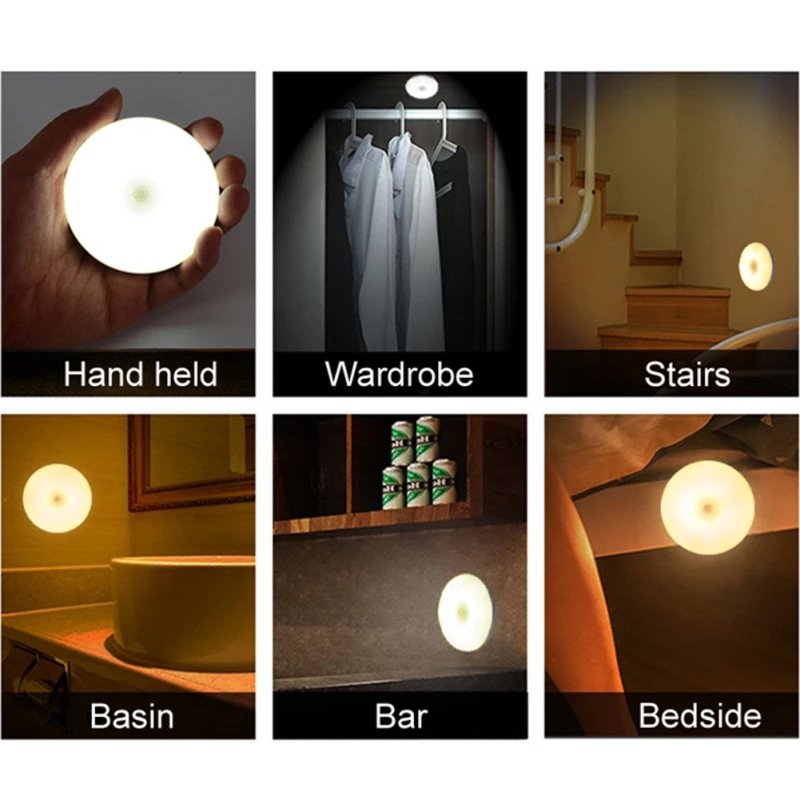 LED Night Light Motion-Sensing Lamp Portable Night Lamp