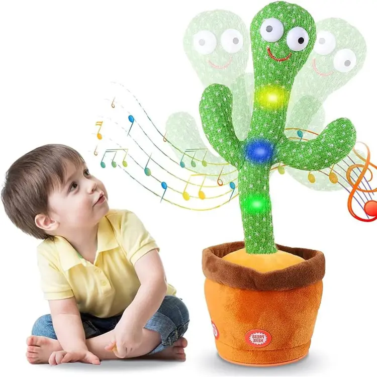 Dancing cactus talking cactus Stuffed Plush Toy Electronic toy with song plush cactus potted toy Early Education Toy For kids