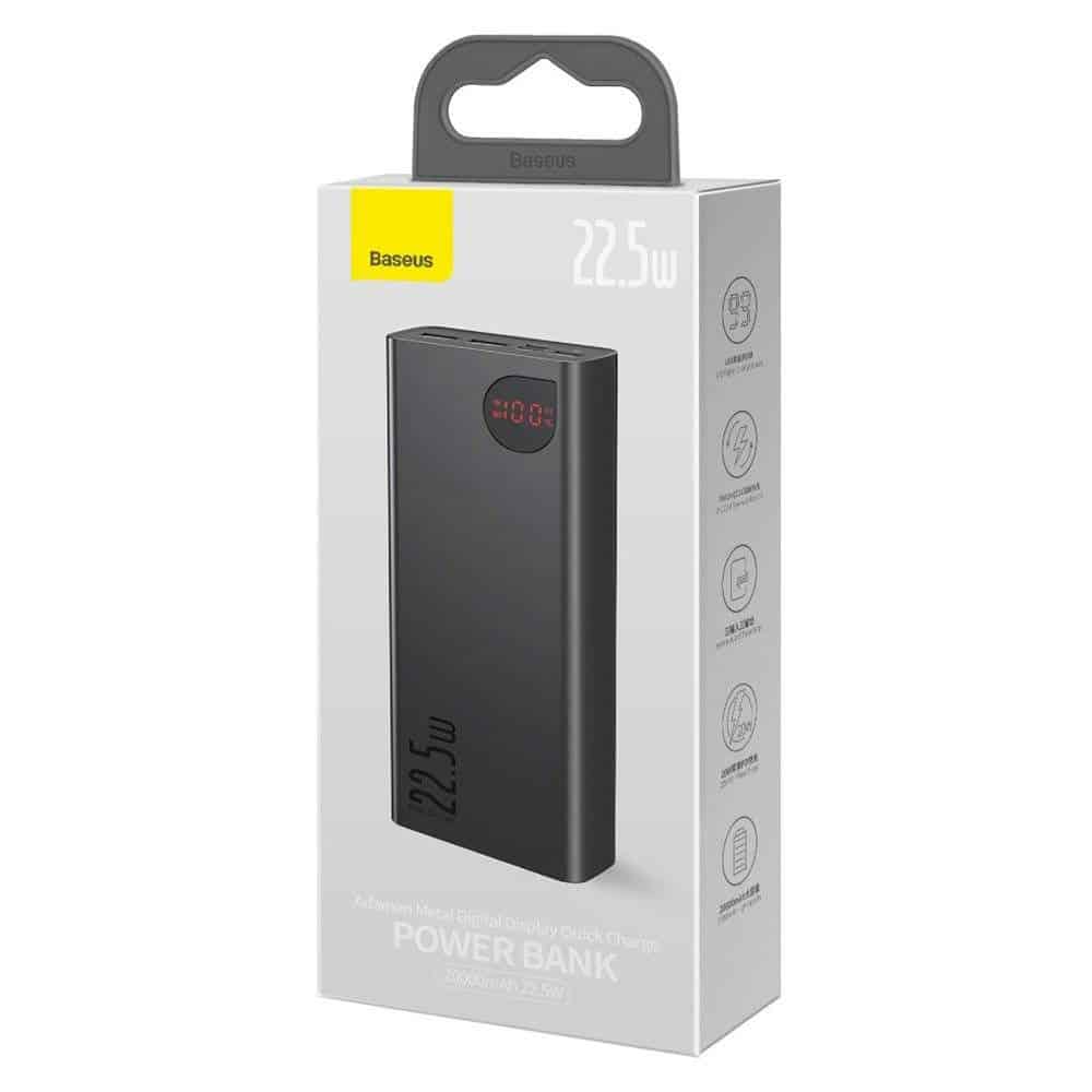 Baseus 20000mah Adaman Metal Fast Charging Power Bank Black (22.5W)