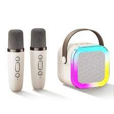 K12 KTV Karaoke Dual Microphone Speaker Wireless Bluetooth Lecture Meeting Voice Box Mini Colorful Lights Audio Long Standby