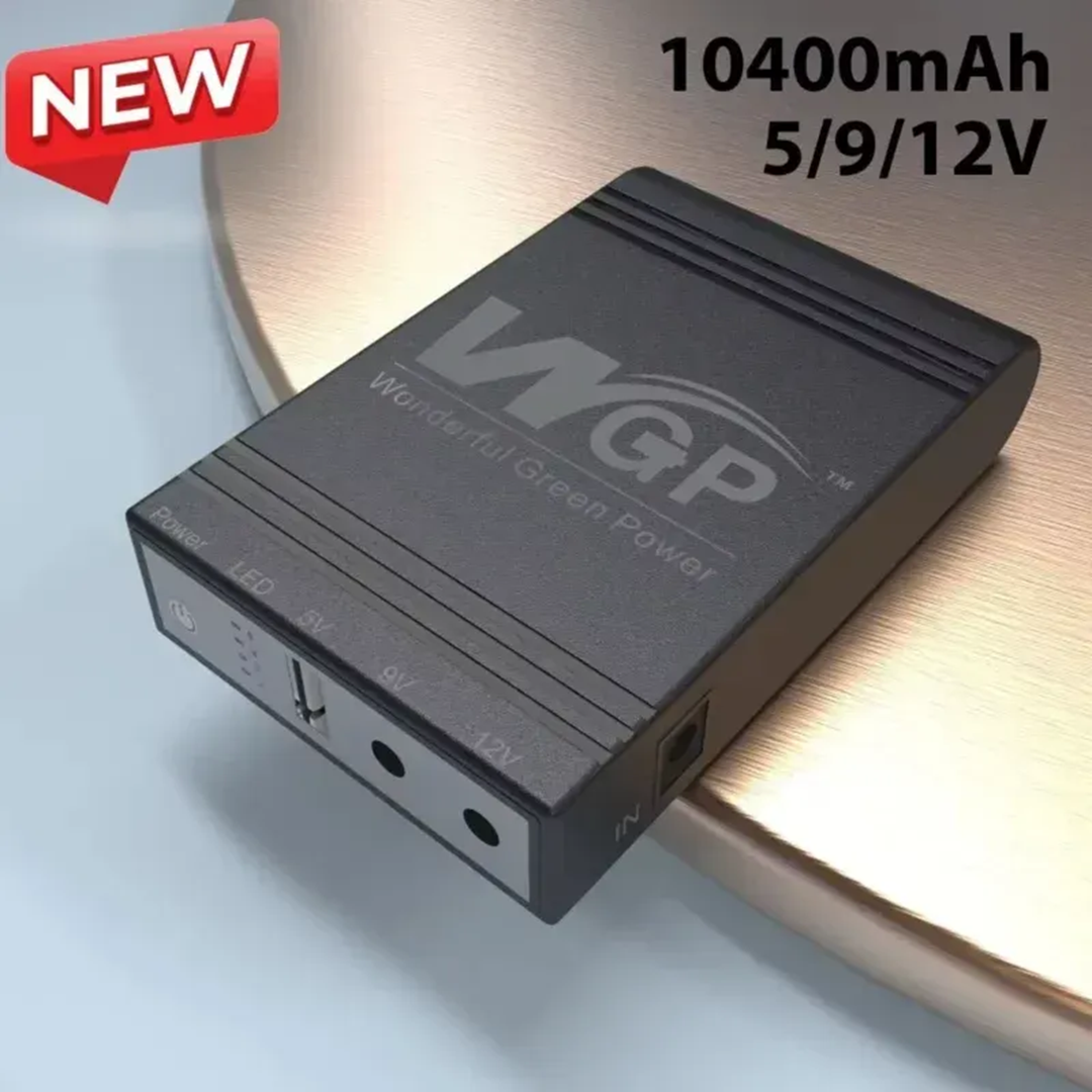 New WGP Mini UPS - 10400 MAH 5v,9v,12v (Without Adapter)
